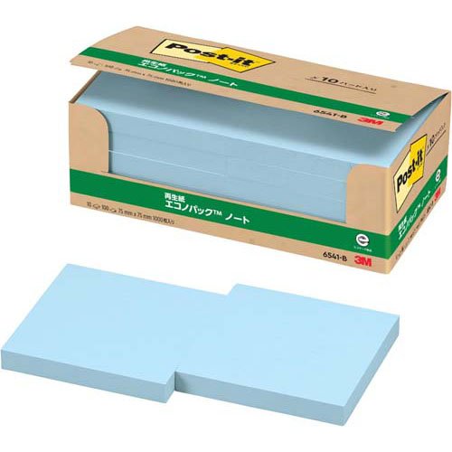 スリーエム 郵便受けイット原則としてねばり着く生産物エコノ容器に並べる 万覚え帳 青碧 75mm×75粍 100枚×10パッド 6541-B ふせん 付け紙 お得容器に並べる [郵便受けイット] 4519001541307（30書き割り）
