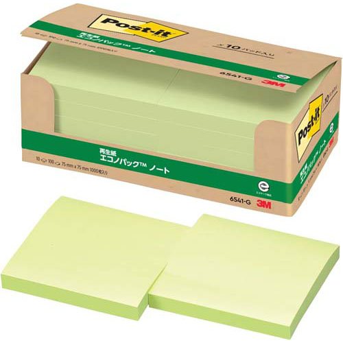 スリーエム 郵便受けイット原則としてねばり着く生産物エコノ容器に並べる 万覚え帳 緑であること 75mm×75粍 100枚×10パッド 6541-G ふせん 付け紙 お得容器に並べる [郵便受けイット] 4519001541314（30書き割り）