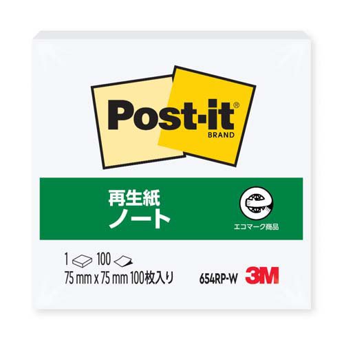 スリーエム 郵便受けイット原則としてへばり着く生産物 万覚え帳 白いこと 75mm×75粍 100枚 654RP-W ふせん 下げ札 /4548623440767