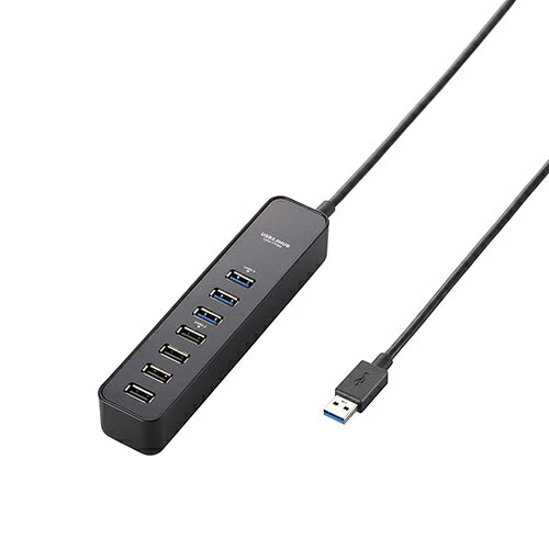エレコム USBハブ7ポート3.0対応 U3H-T706SBK 黒 4953103515024｜オフィスジャパン