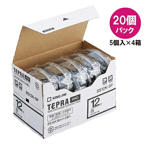 第一人者体育館 テプラPRO磁気テープSS12K-20 白/黒字 12粍20個 2147345065719