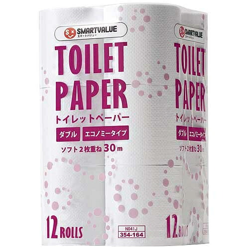 スマートバリュー トイレットペーパーE ダブル96個N041J-8P 4547345022596