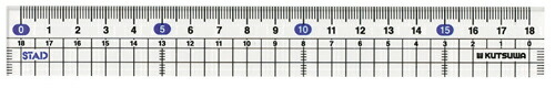 クツワ メタクリル直線定規(18cm) HS181 クツワ 4901478027215(480セット)