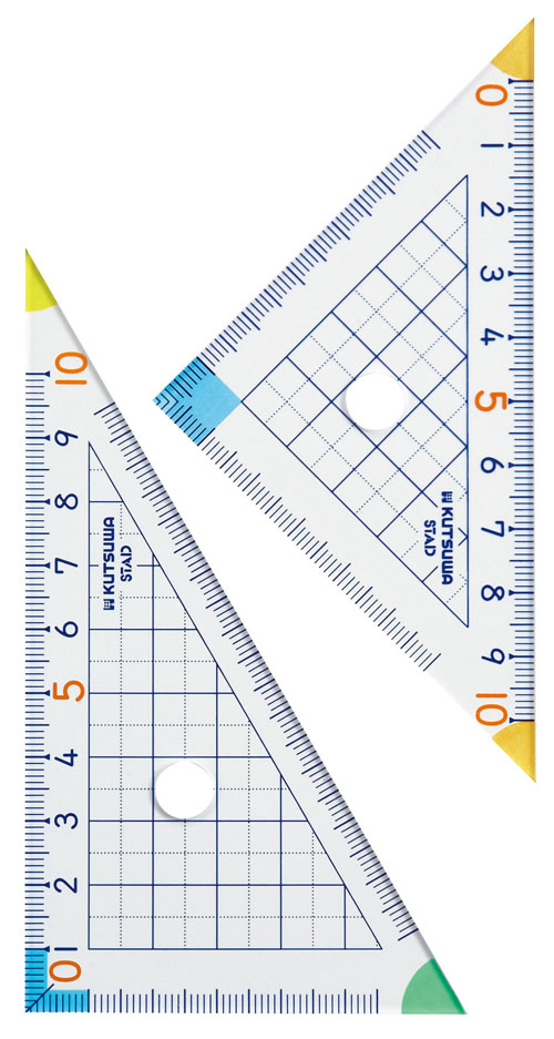 楽天市場】算数三角定規 10cm(2コ入) クツワ 4901478065361 : オフィス