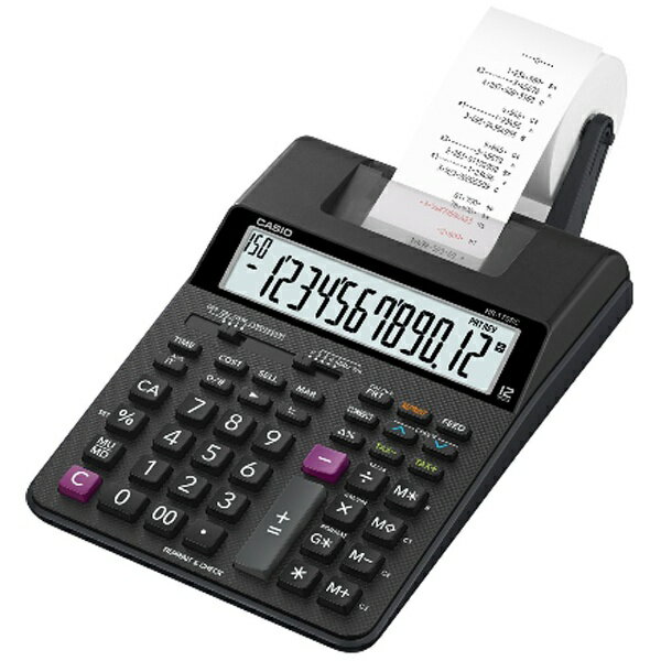 カシオ 印刷機計算器黒いこと HR-170RC-BK 4549526601910