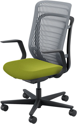 内田洋行 AJ CHAIR 2[エージェイ 女性議長2 AJ2] ご機嫌うしろ側 L型肘付 選べる背メッシュ色つや3色 選べる張地色つや8色 P瓦・フローリング用キャスター オートリクライニング 屁っ放り式上下・座面奥ぶかさ自然調整 イージオペレーション 執務室,SOHO,テレワーク向け