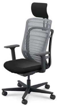 内田洋行 AJ CHAIR 2[エージェイ チェア2 AJ2] ハイバック アジャスタブル肘/ヘッドレスト付 選べる背メッシュカラー全3色 選べる張地カラー全8色 Pタイル・フローリング用 オートリクライニング ガス式上下/座面奥行調整 オフィス,SOHO,テレワーク向け｜オフィス主任