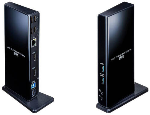 サンワサプライ　Type-C・USB3.2A接続デュアルHDMIドッキングステーション　USB-CVDK7　１台分　Type-C接続とUSB3.2A接続どちらでも接続できHDMIディスプレイ2台へ出力可能なドッキングステーション　◆USB 5Gbps　◆FULL HD1080p　◆ACアダプタ付き　◆セルフパワー対応
