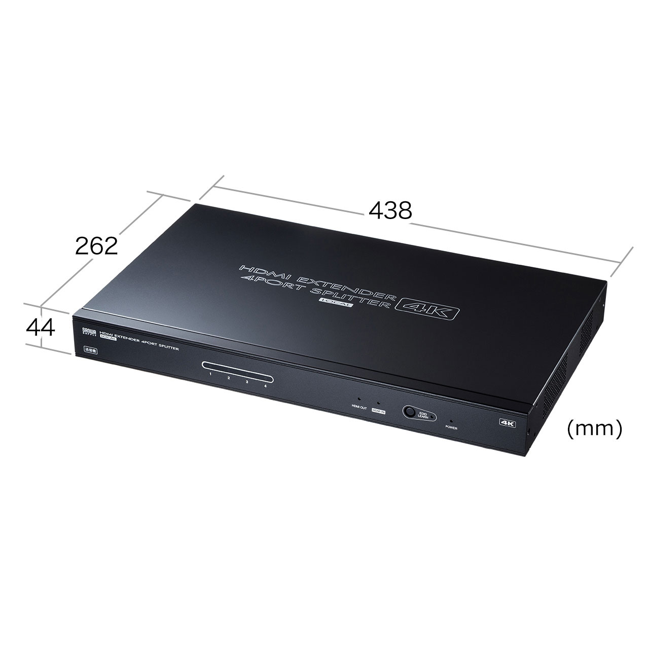 サンワサプライ HDMIエクステンダー  黒いこと色 ( 変速機機・4分かちあう ) VGA-EXHDLTL4 １ケ ◆変速機機 4分かちあう ◆4K60サイクル ◆RoHS 10 ◆RoHS 6 ◆物音相応う