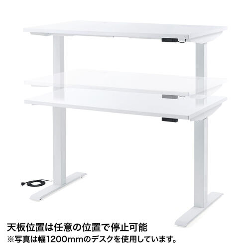 【 日本製 】 【 PSE適合品 】 サンワサプライ e電動昇降デスク( W1600mm ) ホワイト天板 ERD-E16070W 1台 ◆アジャスター付き ◆ケーブル口付き ◆インジケーターを搭載 ◆ホルムアルデヒド軽減製品 ◆ノックダウンお客様組立品 ◆座りすぎ作業を軽減|オフィス主任