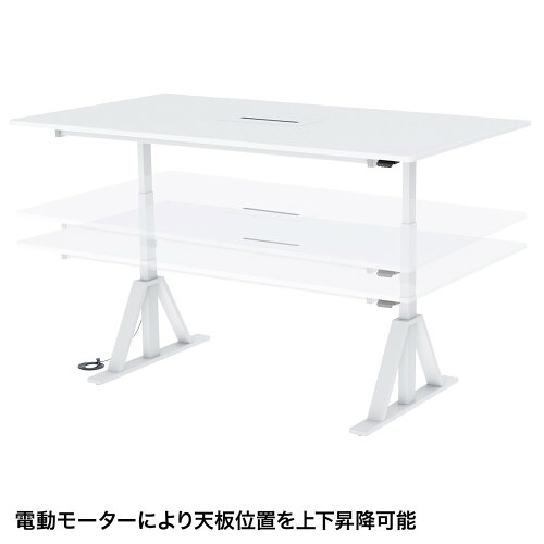 【 PSE其れ相応品 】 サンワサプライ 電動昇降会合事務机 白いこと天板 ERD-MTGN210120W １台 ◆アジャスター付き添い人 ◆有線テレビ水道栓付き添い人 ◆W2100×D1200×H622.5～1272.5粍 ◆Bluetooth内蔵 リマインダー役立つこと付き添い人 ◆挟み込み押しとどめる役立つこと積み上げる ◆取り引き先精神的な統合商いもの