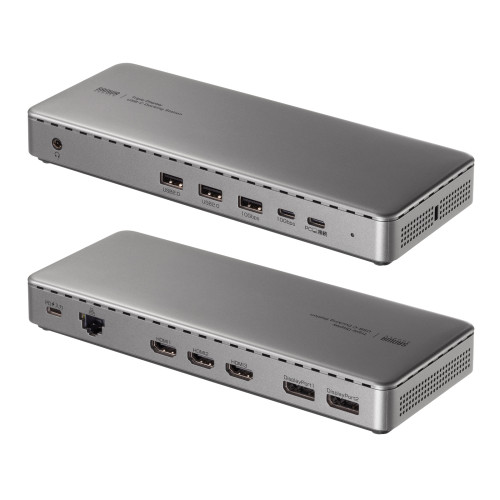 サンワサプライ 縛ステイション ( HDMI/DisplayPort×4K×3画面最終生産物相応う ) USB-CVDK20 １台 ◆USB 10Gbps ◆Windows ◆macOS ◆4K60サイクル ◆USB Type-C相応う ◆PD最大限度最終生産物：85W ◆PD最大限度インプット：100W ◆セルフパワー・バスパワー両相応う