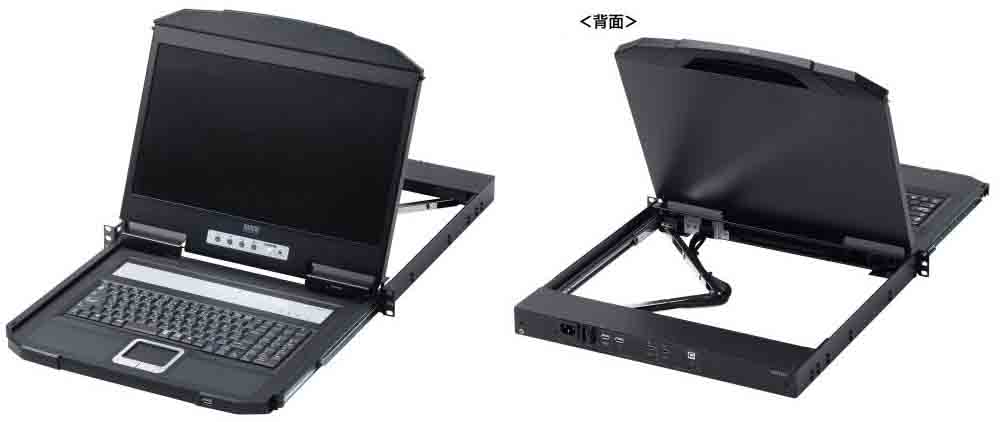 サンワサプライ USB/HDMI相応う 横すべりLCDコンソールドロワー SW-KVMHDDR １台 ◆Windows ◆Windows Server ◆macOS ◆リナックス ◆FULL 固定ディスク1080p ◆RoHS 10 ◆RoHS 6 ◆サーヴァー仕合わせに納めるできるHDMIモニタ・タッチパッド付鍵盤一体型のLCDドロワー