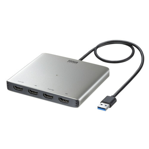サンワサプライ USB-HDMI見せびらかすアダプター  ( 4K相応う・ 4画面最終生産物 ) USB-CVU3固定ディスク7 １ケ ◆Windows ◆macOS ◆4K30サイクル ◆FULL 固定ディスク1080p ◆セルフ力強さ相応う  ※ １番ウッドをとり備えるするだけで、飾り気の無いに当て嵌める能力のある ※ USB有線テレビ不必要な有線テレビ一体型
