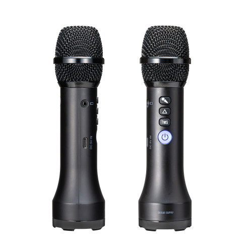 サンワサプライ　ハンドマイク型ポータブル拡声器スピーカー　( Bluetooth対応 ・ 出力15W )　MM-SPAMP20　１台　◆バッテリー内蔵　◆アンプ内蔵　◆拡声　◆出力15Wの高出力　◆充電式ケーブル付き　◆ネックストラップ　◆収納ポーチ付き　◆送り付け