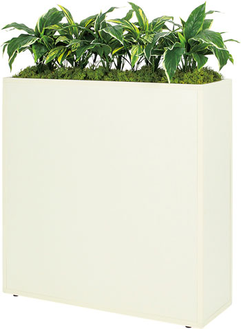 【法人様配送限定】ベルク BOXプランター ボックス型 GR2284 外寸法:W1000×H1090×D400mm アイボリー色 フェイクグリーン 造花 人口植栽 ボックスプランター 完成品 受注生産|オフィス主任