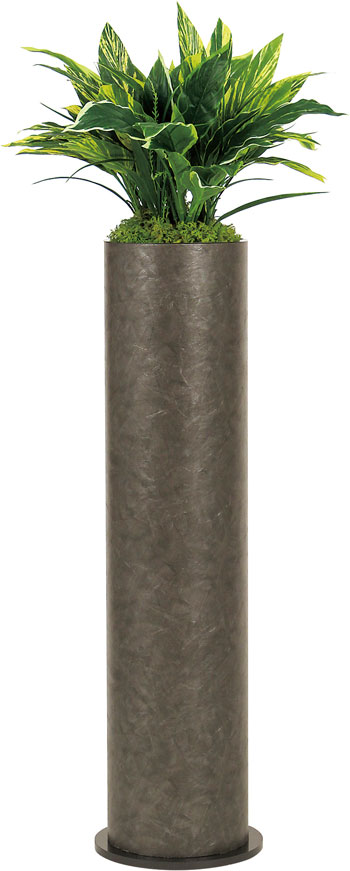 【法人様配送限定】ベルク 装飾プランター 円筒プランター 円筒タイプ GR2544 グレー 外寸法:W250×H1200×D250mm 受注生産 フェイクグリーン 造花 人口植栽 人工観葉植物 完成品