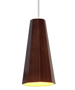 ペンダントライト　 P4100LE-V　【 belle-LED　ベル 】 【 Ｅ２６　ＬＥＤ電球　９Ｗ×１ (電球色) 】 【 ウォールナット色 】 【 H280×W130×D130 】 【 省エネ 】　　dcs　デザイン照明