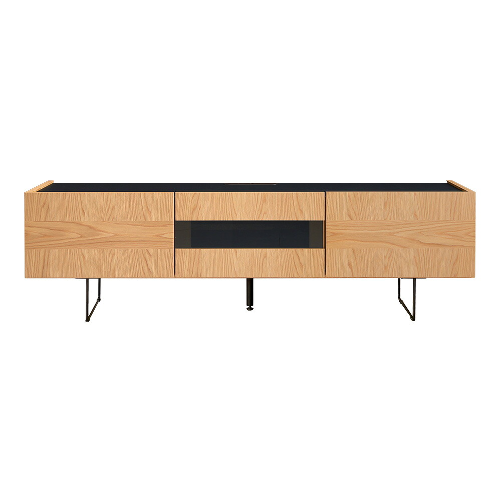 【 日本製 】 【 ほぼ完成品 】 スタイリッシュなテレビボード 150cm幅 ナチュラル色 1台 ◆ガラスフラップ扉 ◆前板にはウォールナットとオークの突板を使用、本物の木のリアルな質感と風合い ◆収納力も高く実用性もバッチリ ディラン Dylan