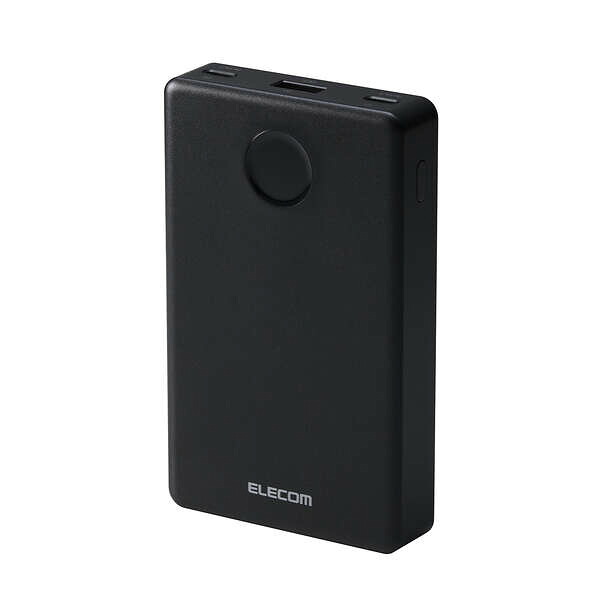 【 PSE適合品 】 エレコム　モバイルバッテリー　リチウムイオン 半固体Li電池　充電式　ブラック色　 DE-C86-10000BK　◆大容量　◆10000mAh　◆35W　◆残量表示　◆USB Type-C(TM)ポート×2　◆発火しにくいゲル状電解質　◆送り付け