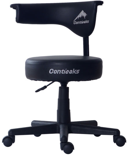 関家具 Contieaks  コンティークス Arc アーク V2 スツール 1脚 ブラック色 W630×D630×H670~745mm(SH380~455mm) 重量5kg 背もたれ180°回転 モールドウレタン座面 ガス圧上下昇降 ナイロンキャスター(カーペット用)  eスポーツ向け