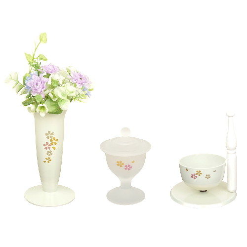 仏具・花4点セット アイボリー 万丈