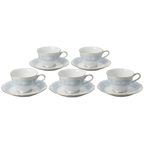 【J-275536】【太陽の光瀬戸もの店】珈琲碗皿 スピード競技木材 5客仕掛ける【勝手もと】
