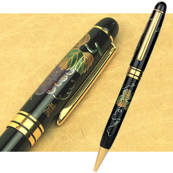 輪島塗 蒔絵ボールペン 雅風 【葡萄】【ぶどう】 【セキセイ／東山雅風】【ポイント10倍】