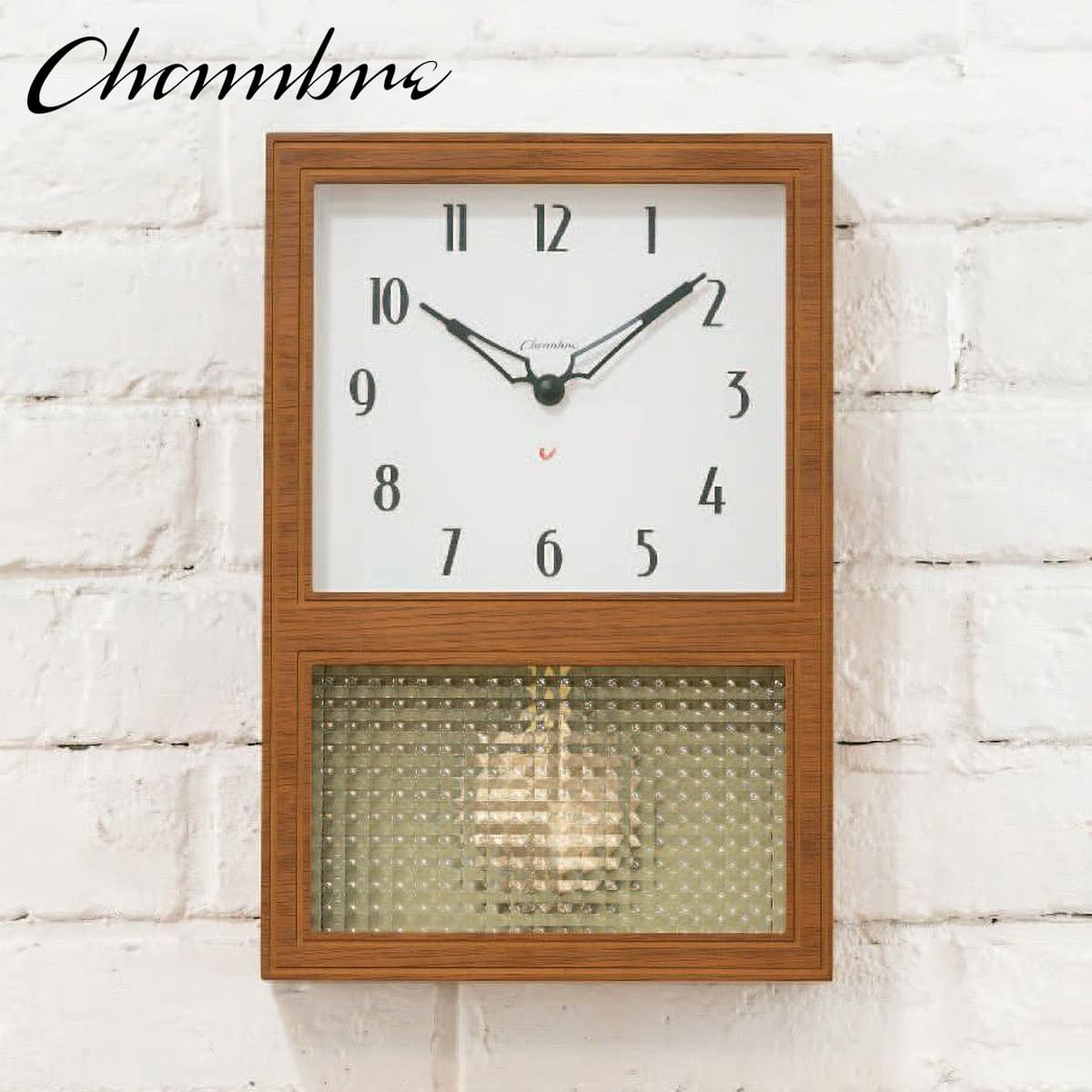 GLASS PENDULUM CLOCK EL STYLE 【CAFE BROWN】 壁掛け時計 / 振り子時計 / 置き時計 / ナチュラル / モダン / 静音 / おしゃれ / レトロ / アンティーク / アナログ / クラシック / 木製 / ギフト / 日本製 / シャンブル【沖縄・離島 お届け不可】