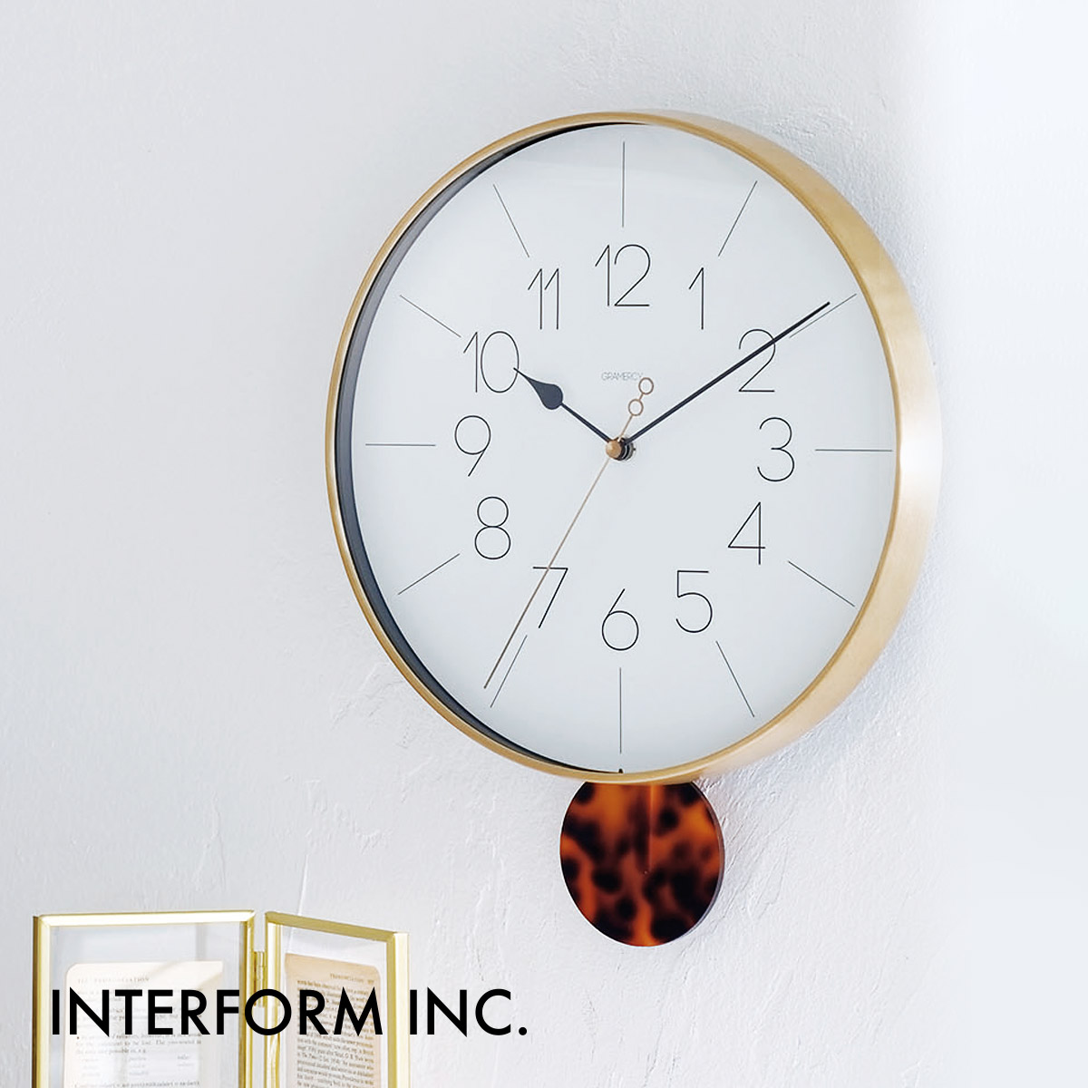 Meloi メロワ ウォールクロック［振り子時計］CL-4093 INTERFORM インターフォルム 壁掛け時計 インテリア モダン スイープムーブメント 連続秒針 静音 おしゃれ シンプル エレガント【沖縄・離島 お届け不可】