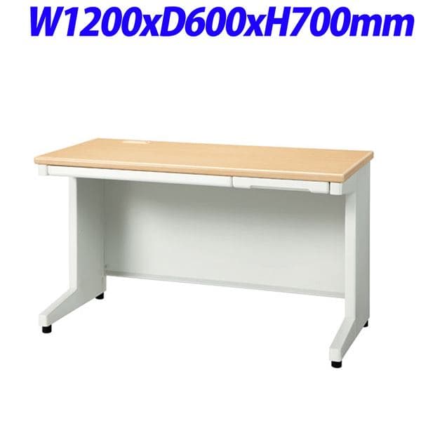 プラス RJDeskIIシリーズ 平机 奥行600mmタイプ カラー：天板ホワイトメープル 本体ホワイト W1200&times;D600&times;H700mm RJ-126H WM 【設置サービス付き】 [オフィスデスク 事務机 スチールデスク 事務デスク ワークデスク 引き出し デスク 机 つくえ 事務用 オフィス家具]｜かぐの窓口