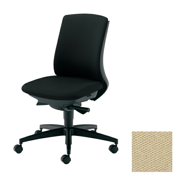 PLUS オフィスチェア BeneS ベネス 肘なし ローバック ダークグレーフレーム 樹脂脚 ベージュ KC-BN30SL BE220S[ テレワーク 在宅勤務 在宅ワーク リモートワーク 自宅勤務 在宅 SOHO スマートオフィス ]｜かぐの窓口