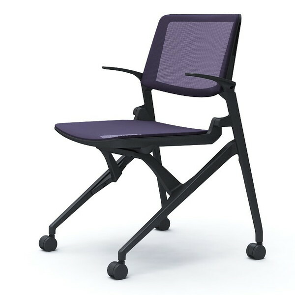 オカムラ ミーティングチェア Marca マルカ 背座メッシュ ブラックフレーム ブラックシェル 肘付 パープル 81M2RG F1E0 41,946円