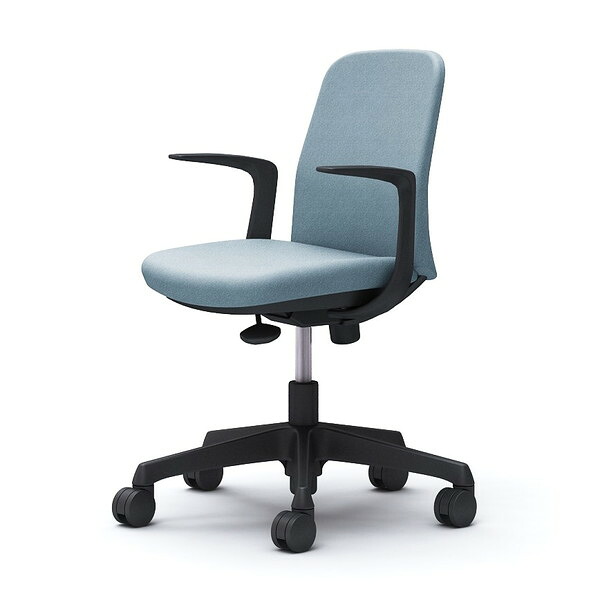 オカムラ ライブス エントリーチェア コンパクトタイプ ブラックボディ デザインアーム セージ CD23AR FXW9 [ Lives EntryChair テレワーク ]｜かぐの窓口