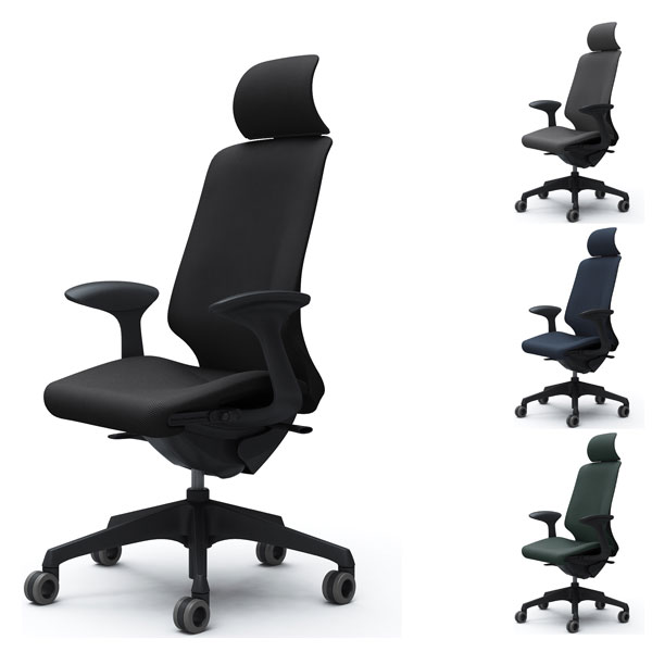『受注生産品』オカムラ オフィスチェア スフィア EXハイバック ブラックボディ 固定肘 座調節有 ホローウレタンキャスター リネット CT2EFA FR|かぐの窓口