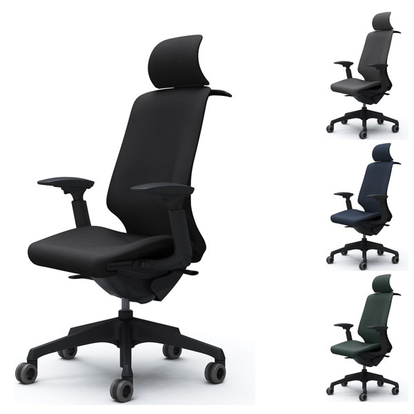 『受注生産品』 オカムラ オフィスチェア スフィア EXハイバック ブラックボディ 可動肘 座調節有 ハンガー付 ホローウレタンキャスター リネット CT4FFA FR