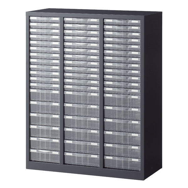 生興 ASKシリーズ B4・A4混合 プラスチック引出し ブラック 下置用 W880×D400×H1110mm ASK-34P54 [ オフィス家具 収納 収納家具 ]