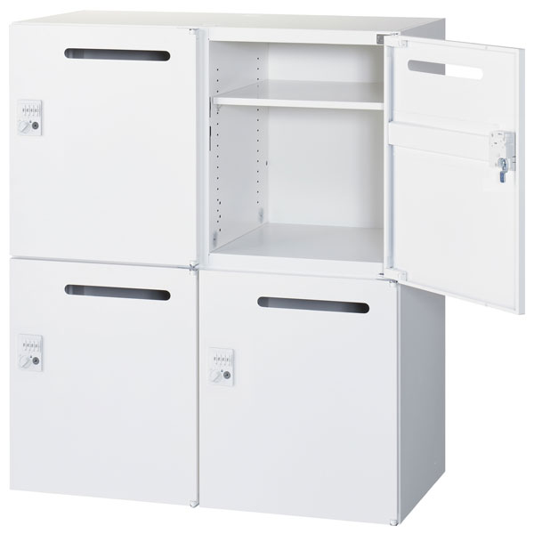生興 クウォール 4人用メールボックス ダイヤル錠 下置用 W900×D450×H1050mm RW45-N410P-D2 [ オフィス家具 収納 収納家具 ]