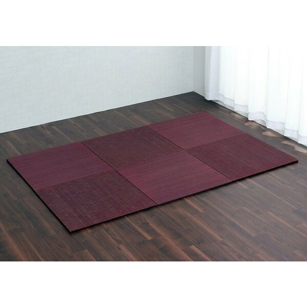 イケヒコ ユニット畳 無地 70&times;70cm 6枚組 ワイン｜かぐの窓口