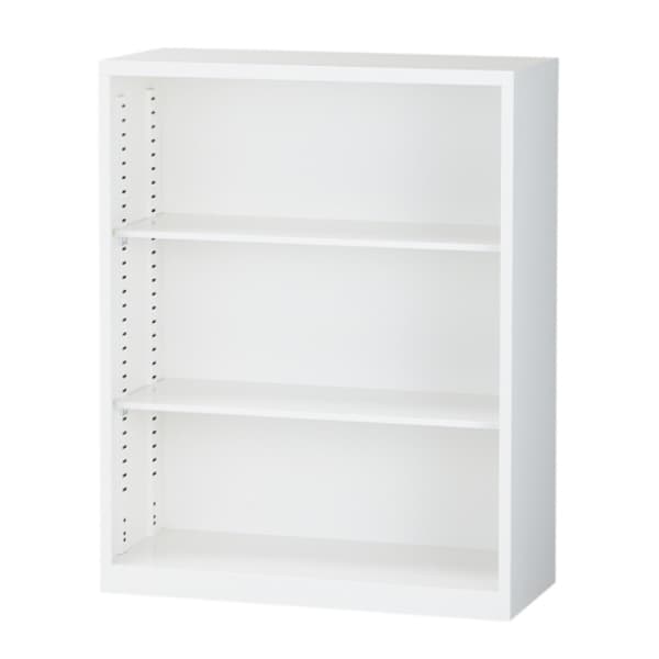 スチール書庫 オープン書庫 A4対応 ホワイト W880&times;D380&times;H1110mm ALZ-K34[白色 スチール書庫 スチール製 下置き 生興 書庫 A4 日本製 完成品 本棚 収納家具 オフィス収納 オフィス用品 オフィス用 オフィス家具]｜かぐの窓口