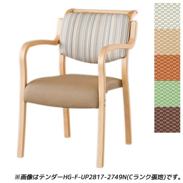 【受注生産品】アイリスチトセ 食堂 ダイニングチェア テンダーHGシリーズ 全肘 Bランク張地 ナチュラル W500×D630×H786(SH420)mm テンダー HG-F-N [福祉施設用家具 チェア 高齢者向け 老人ホーム 施設向け 介護 高齢者 食堂 椅子 スタッキングチェア オフィス家具]
