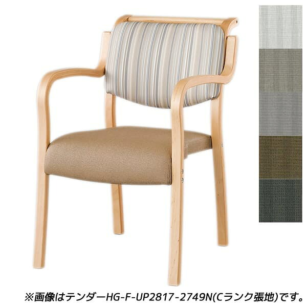 【受注生産品】アイリスチトセ 食堂 ダイニングチェア テンダーHGシリーズ 全肘 Bランク張地 ナチュラル W500×D630×H786(SH420)mm テンダー HG-F-N [福祉施設用家具 チェア 高齢者向け 老人ホーム 施設向け 介護 高齢者 食堂 椅子 スタッキングチェア オフィス家具]