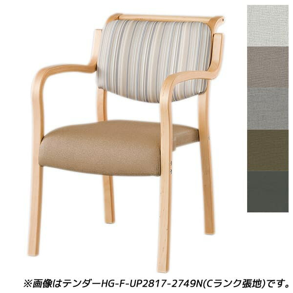 【受注生産品】アイリスチトセ 食堂 ダイニングチェア テンダーHGシリーズ 全肘 Bランク張地 ナチュラル W500×D630×H786(SH420)mm テンダー HG-F-N [福祉施設用家具 チェア 高齢者向け 老人ホーム 施設向け 介護 高齢者 食堂 椅子 スタッキングチェア オフィス家具]