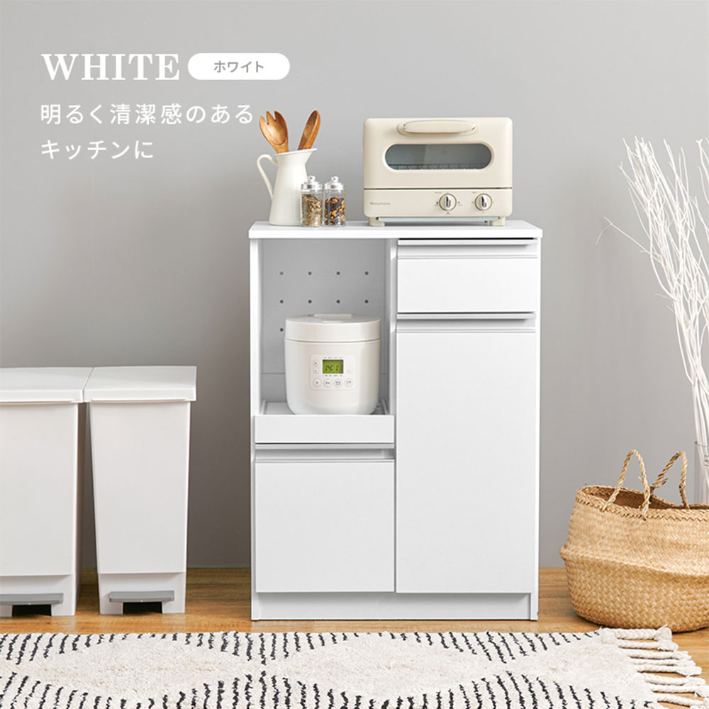 御厨子所カウンタ か細い 扉付き添い人 差し込み付 高さ82糎 白いこと VKC-7142WH 萩原