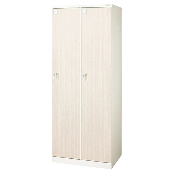 【受注生産品】 ライオン事務器 ロッカー Locana(ロカーナ) 2人用 内筒交換錠 W700×D515×H1790mm 木目シート LOC-B21-02EK|かぐの窓口