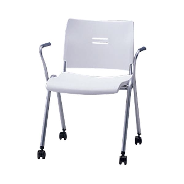 サンケイ ミーティングチェア 会議椅子 4本脚 粉体塗装 肘なし 布張り