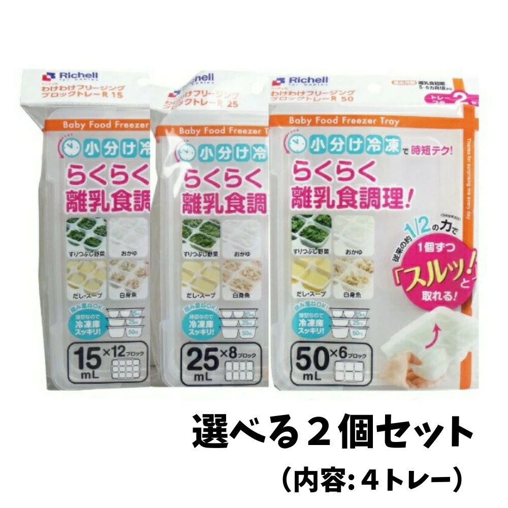 【ポイント10倍キャンペーン当店バナーよりエントリー必須】【選べる2個セット】リッチェル わけわけフリージングブロックトレー　追跡可能郵便（15ml・25ml・50ml）画像