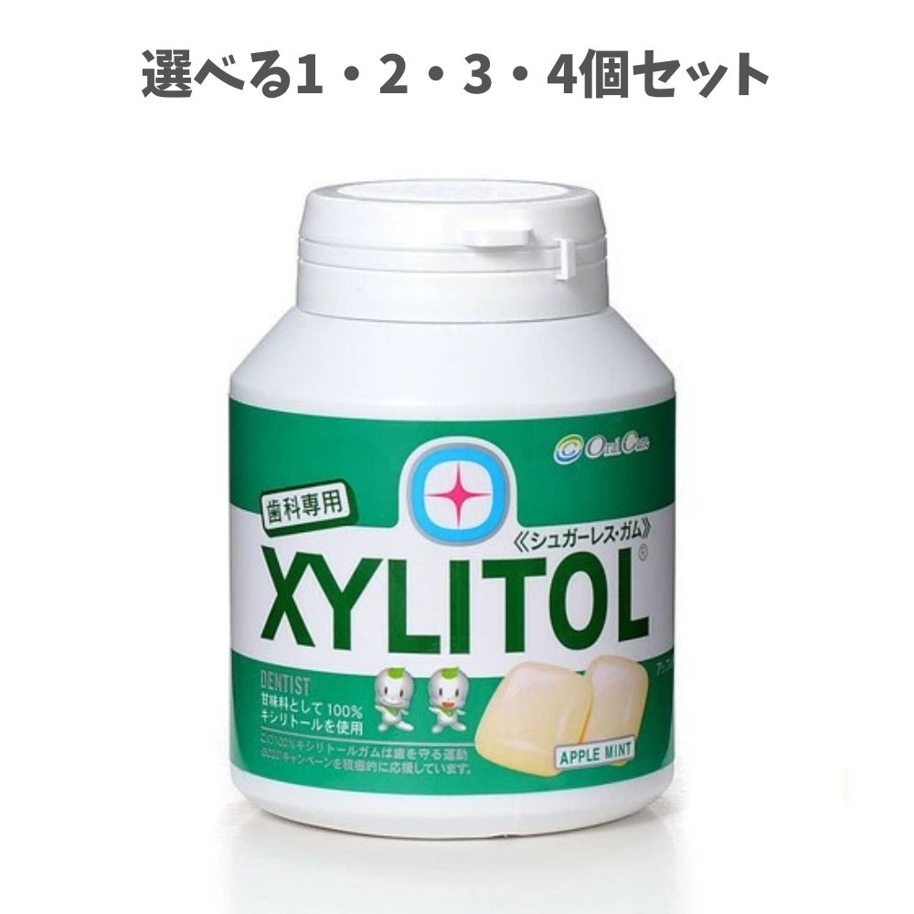 【選べる1・2・3・4個セット】オーラルケア キシリトールガム ボトルタイプ アップルミント 90粒入 　【歯科専用】キシリトール100％ガム
