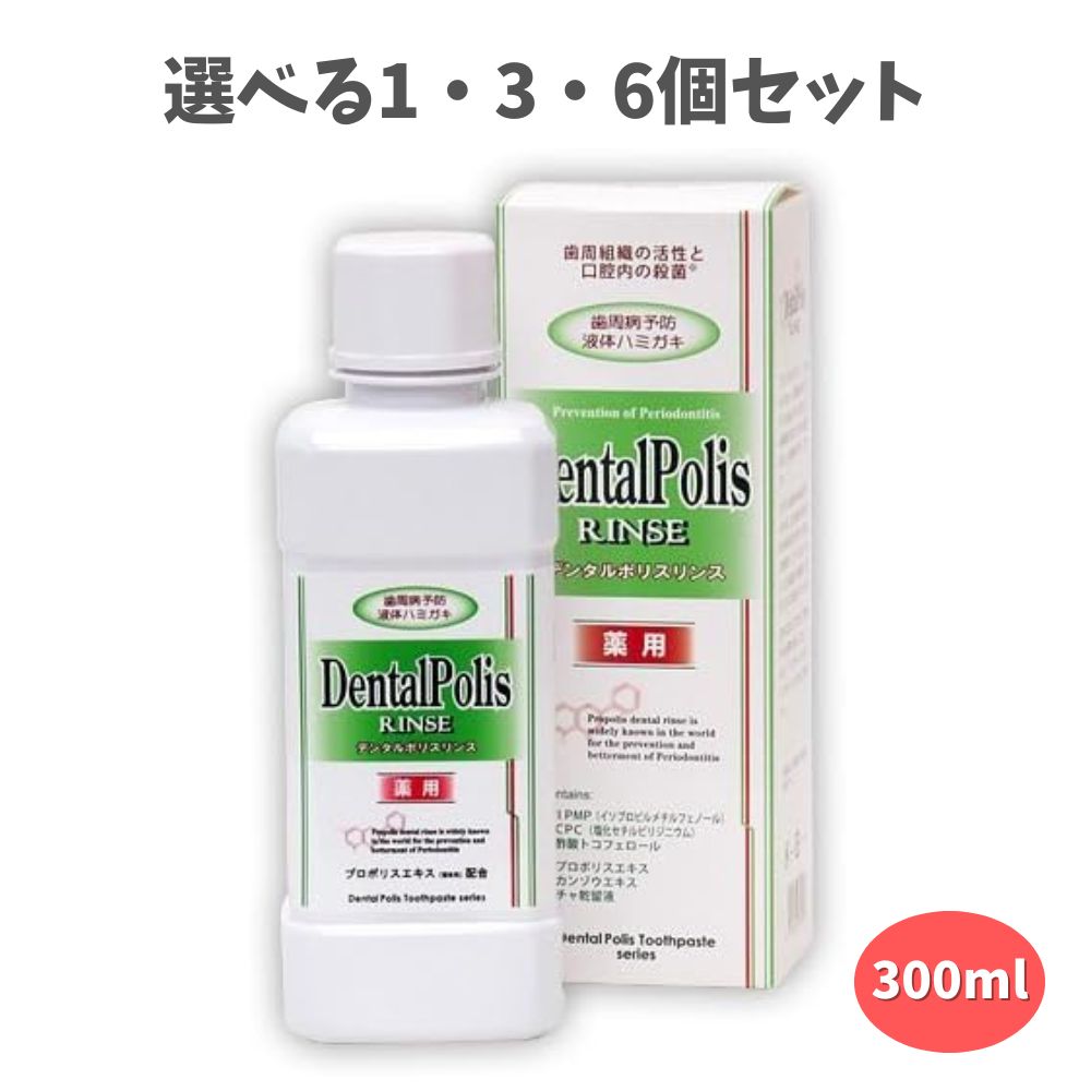 【選べる1・3・6個セット】デンタルポリスリンス 300ml ピアス 薬用液体ハミガキ 医薬部外品 むし歯予防の セルフデンタルケア 歯周病予防｜歯科と日用雑貨　オフィスKanna