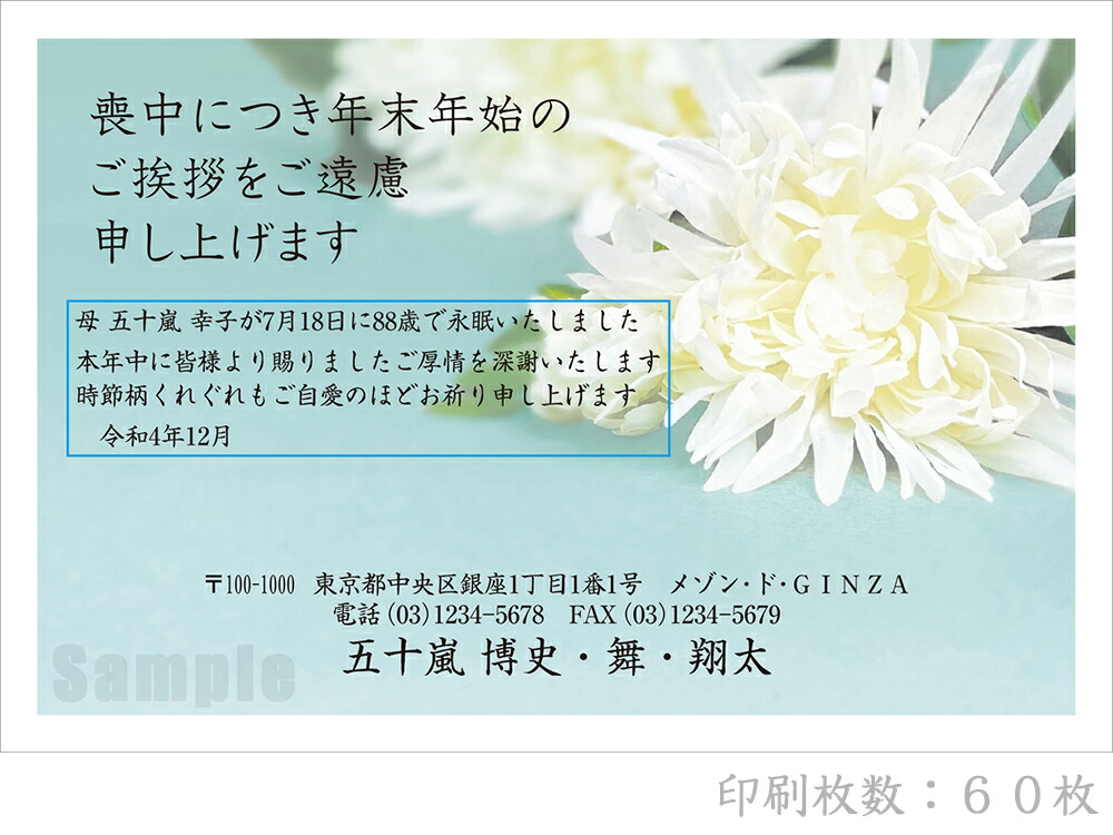 2021年激安 全90柄 2023年度版 喪中はがき印刷 普通郵便はがき 胡蝶蘭 60枚 特選デザイン 64152_60 modultech.pl